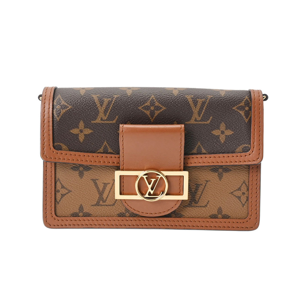 Louis Vuitton Monogram Reverse Portefeuille Wallet Dauphine Brown Shoulder Bag
